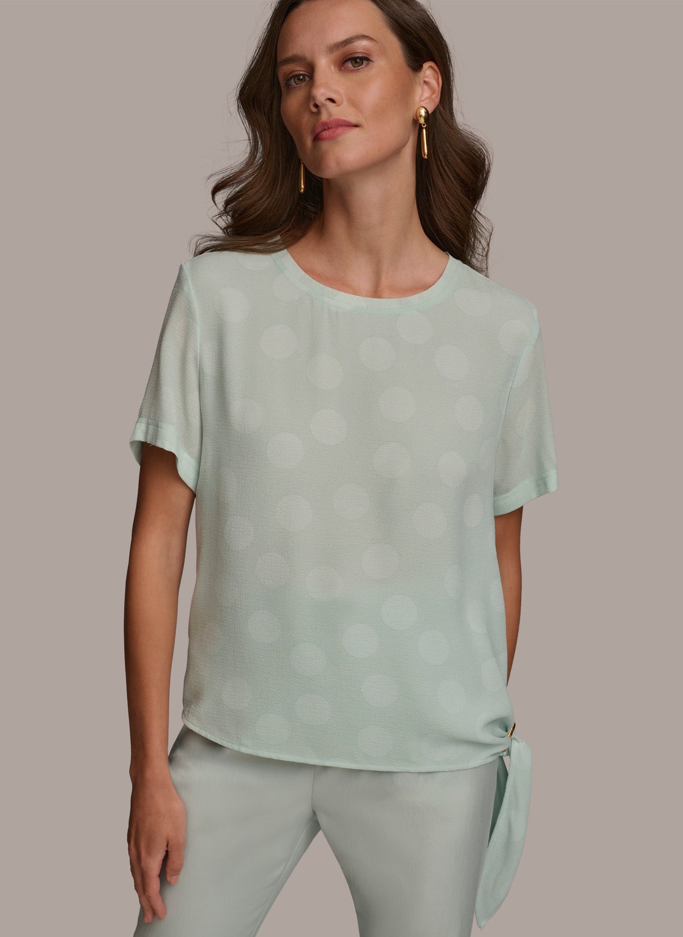 (image for) EFFICIENT PRINTED SIDE TIE BLOUSE